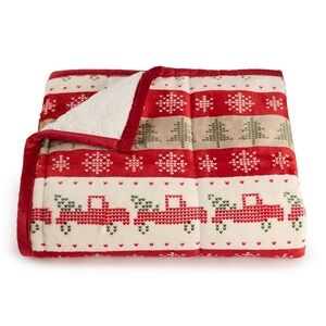 Cuddl Duds Truck  Fair Isle Plush to Sherpa Throw Blanket